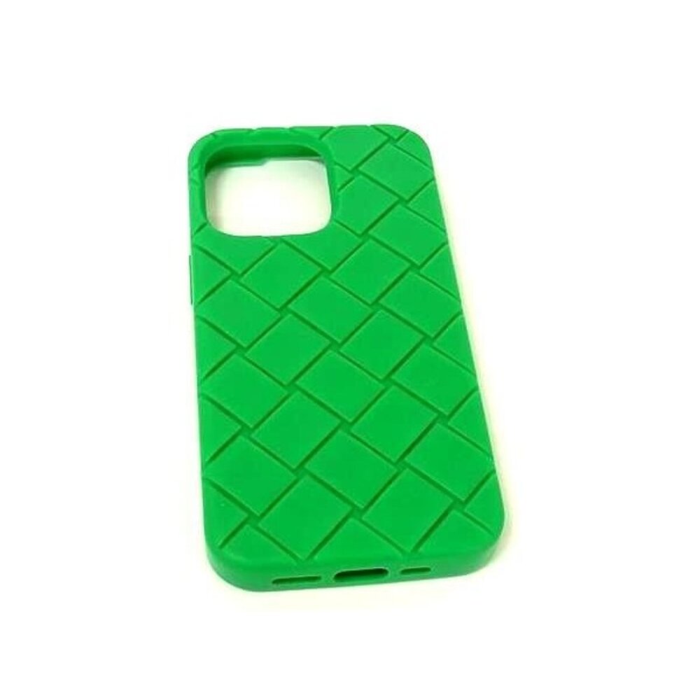 Bottega Veneta Intrecciato Rubber Iphone14 pro Phone Case In Green Bk9568